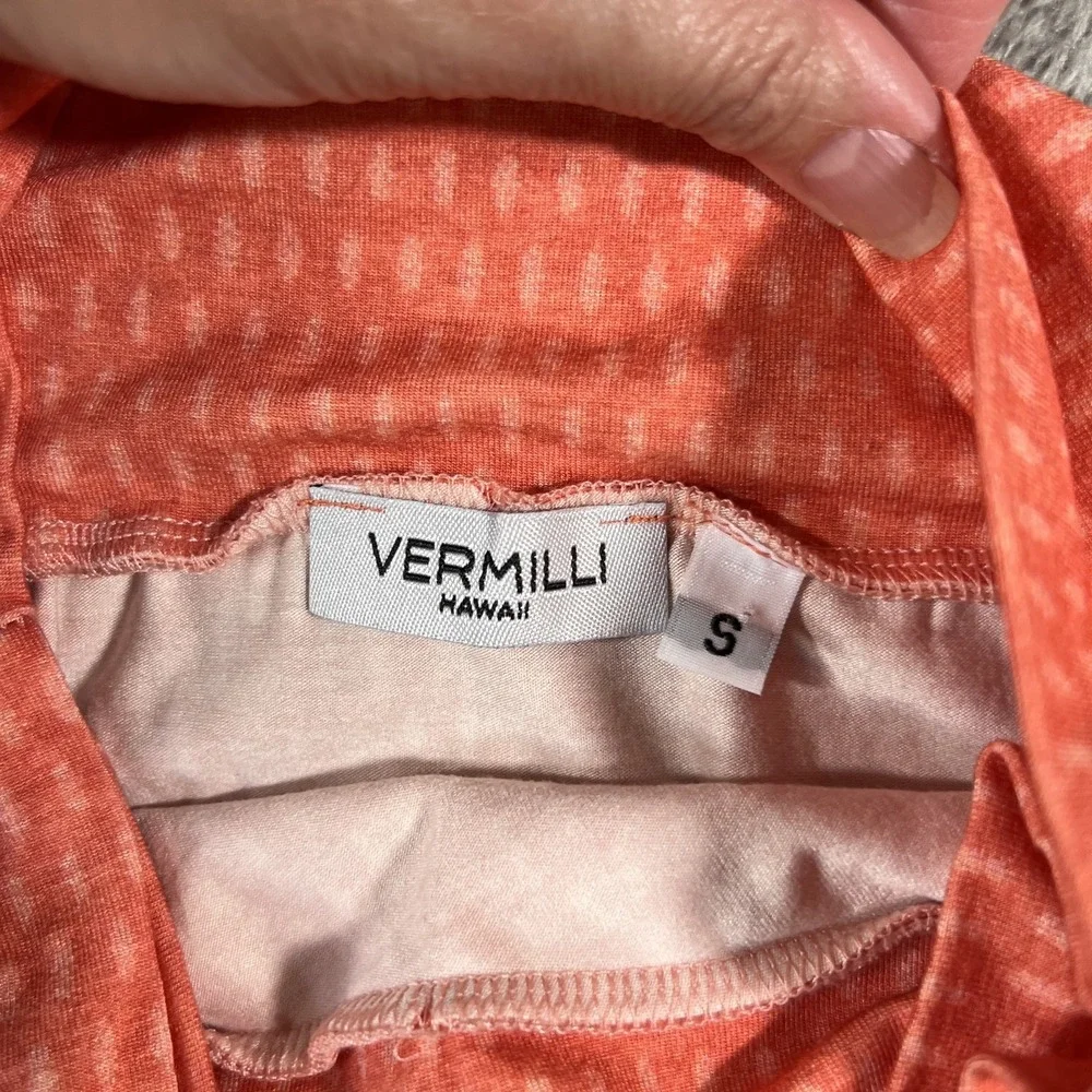Vermilli Hawaii Wrap Skirt Womens Small Coral Pink High Low Boho Beach‎ Maxi